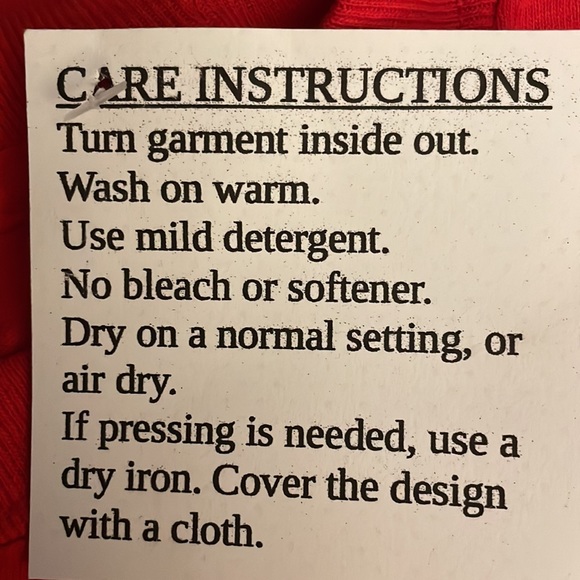 Bright red Christmas themed long sleeve t-shirt with gold sparkle emblem, NWT - Picture 6 of 6